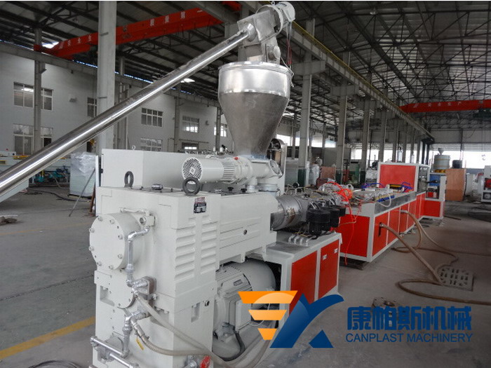 Plastic profile extrusion plant